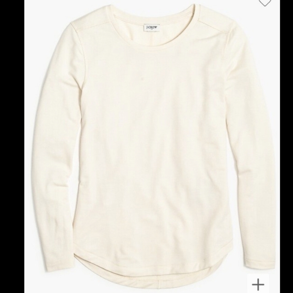 J.Crew Shirt Womens M Beige Supercomfy Long Sleeve Tee Soft Cozy Boho Minimalist
